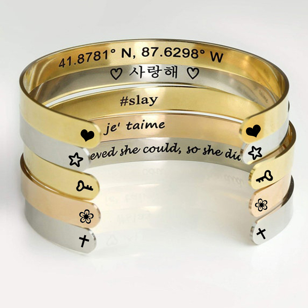 Custom Engrave Name Wrist Brac - Men'S Accessories Jewelry Bracelet 评论和价格