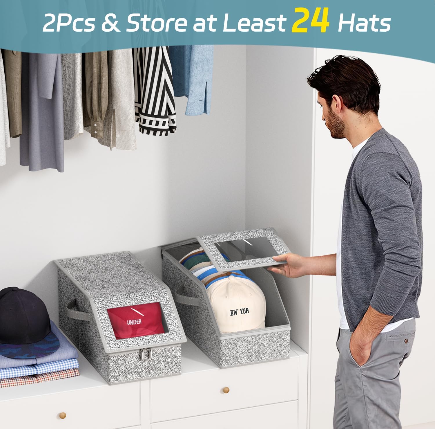 AOODA 2 PCS Stackable Hat Stor - Men'S Accessories Rack 评论和价格