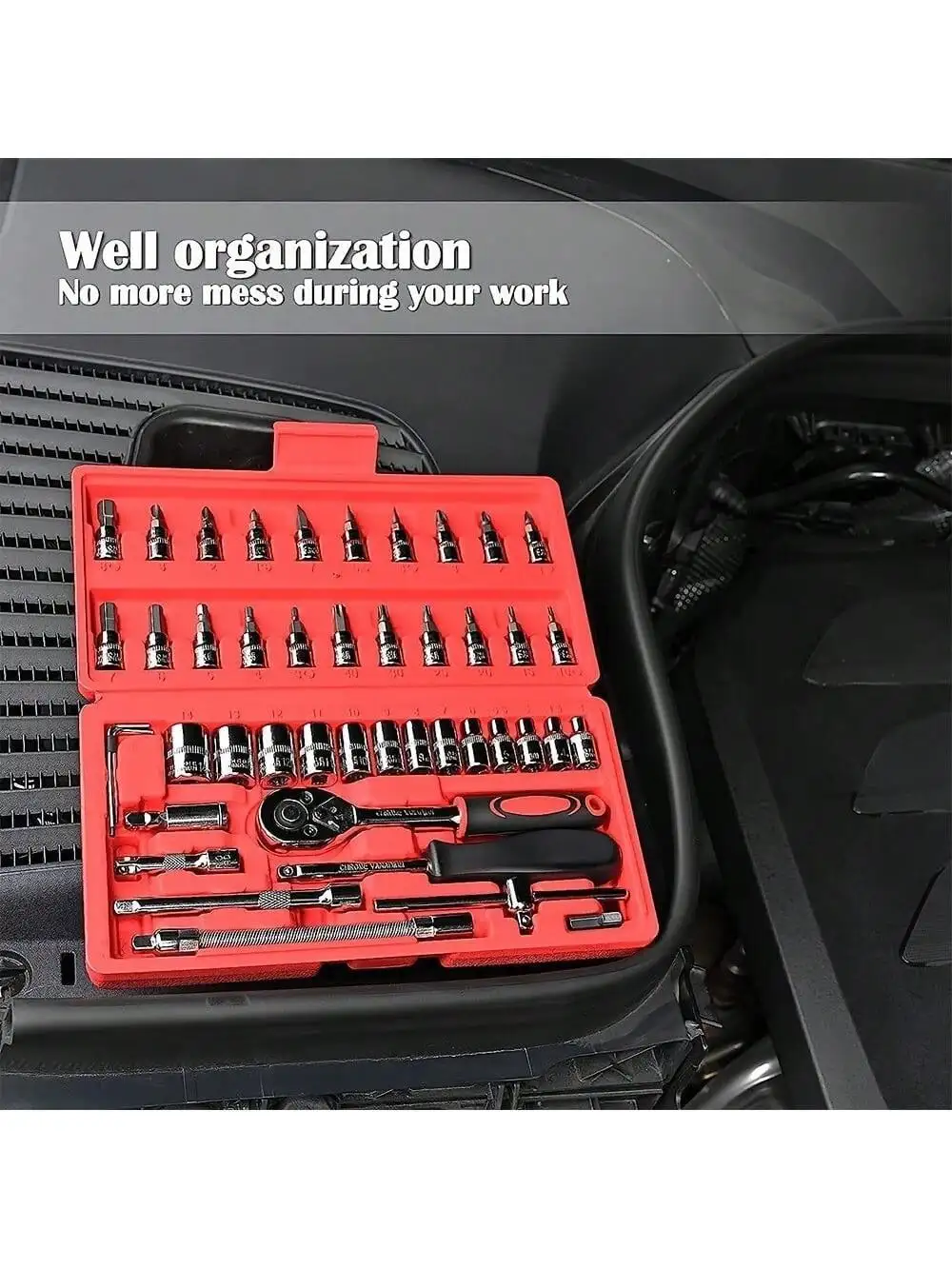 46 Piece 1/4 Inch Drive Socket - Men'S Accessories Rack 评论和价格